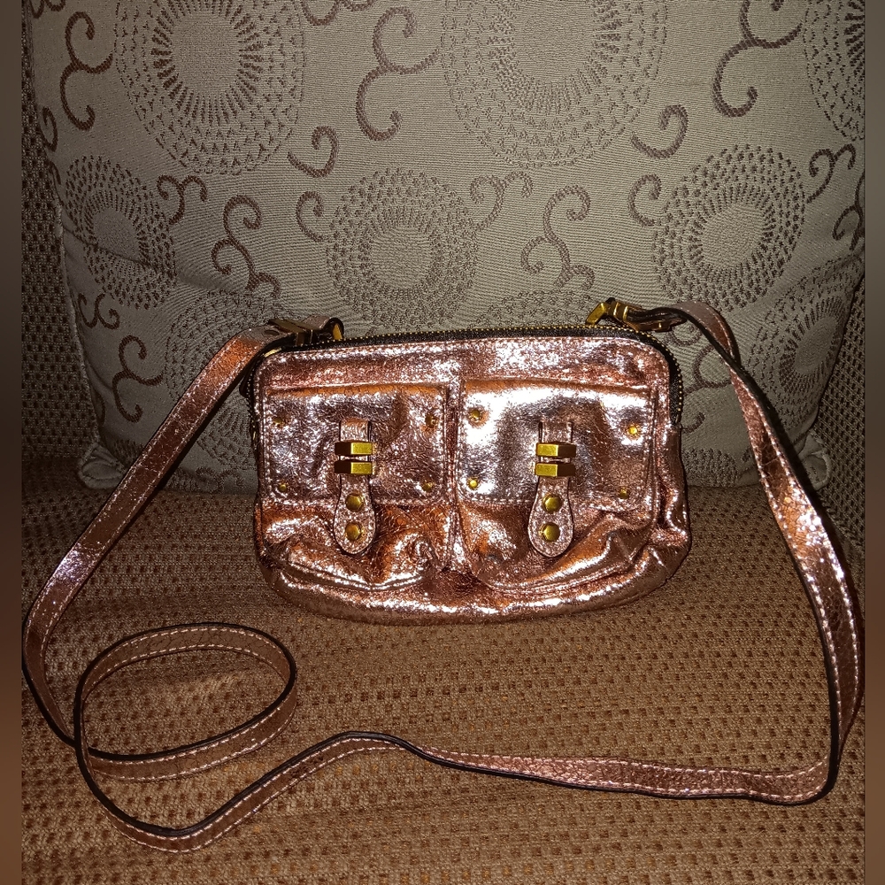 orYANY Pink Sparkle Leather Crossbody Bag